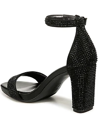 Naturalizer Joy Rhinestone Embellished Square Toe Ankle Strap Dress Sandals