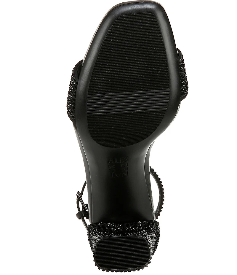 Naturalizer Joy Rhinestone Embellished Square Toe Ankle Strap Dress Sandals