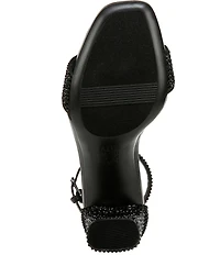 Naturalizer Joy Rhinestone Embellished Square Toe Ankle Strap Dress Sandals