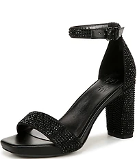 Naturalizer Joy Rhinestone Embellished Square Toe Ankle Strap Dress Sandals