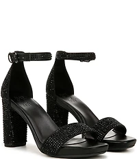 Naturalizer Joy Rhinestone Embellished Square Toe Ankle Strap Dress Sandals