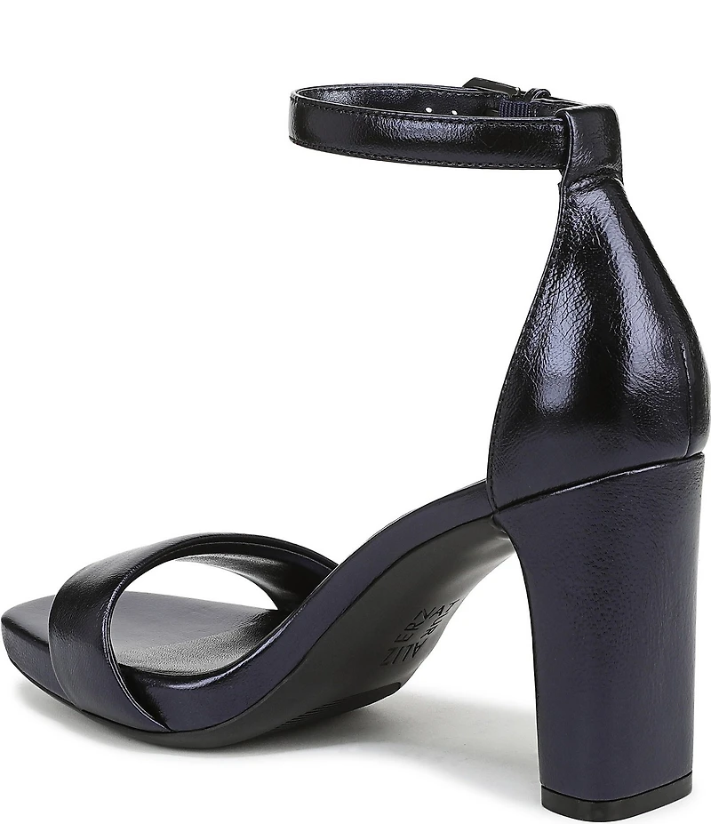 Naturalizer Joy Leather Square Toe Ankle Strap Dress Sandals