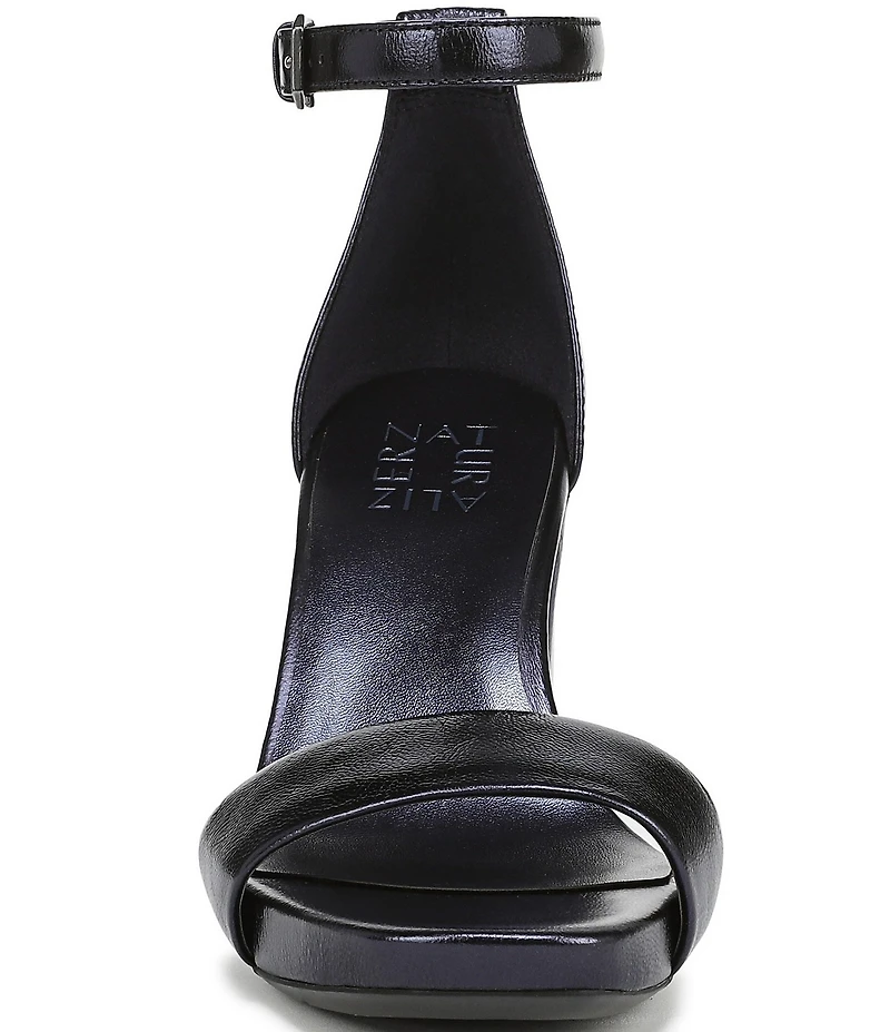 Naturalizer Joy Leather Square Toe Ankle Strap Dress Sandals