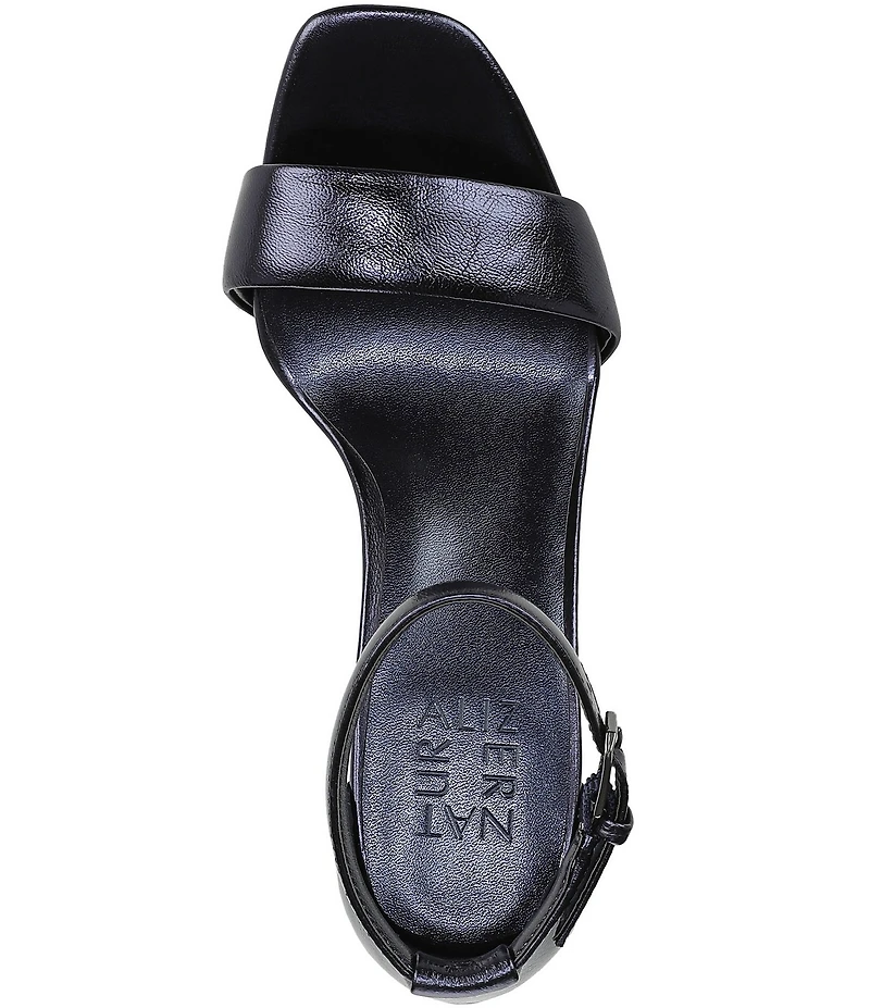 Naturalizer Joy Leather Square Toe Ankle Strap Dress Sandals