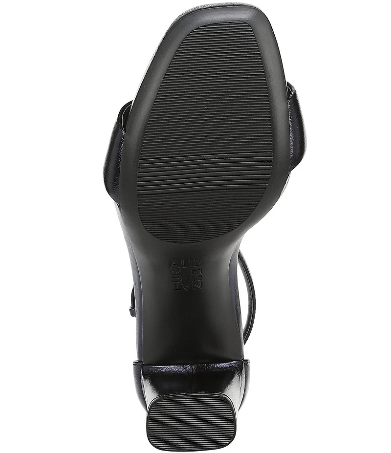 Naturalizer Joy Leather Square Toe Ankle Strap Dress Sandals