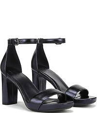 Naturalizer Joy Leather Square Toe Ankle Strap Dress Sandals