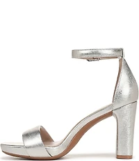 Naturalizer Joy Leather Square Toe Ankle Strap Dress Sandals