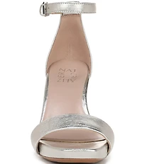 Naturalizer Joy Leather Square Toe Ankle Strap Dress Sandals