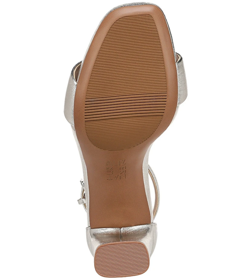 Naturalizer Joy Leather Square Toe Ankle Strap Dress Sandals