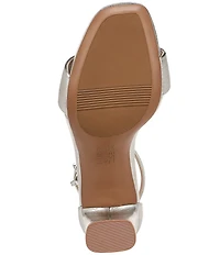 Naturalizer Joy Leather Square Toe Ankle Strap Dress Sandals