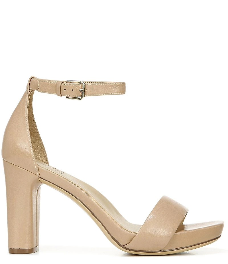 Naturalizer Joy Leather Square Toe Ankle Strap Dress Sandals