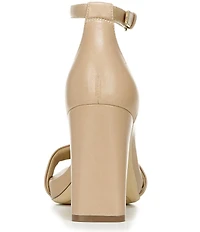 Naturalizer Joy Leather Square Toe Ankle Strap Dress Sandals