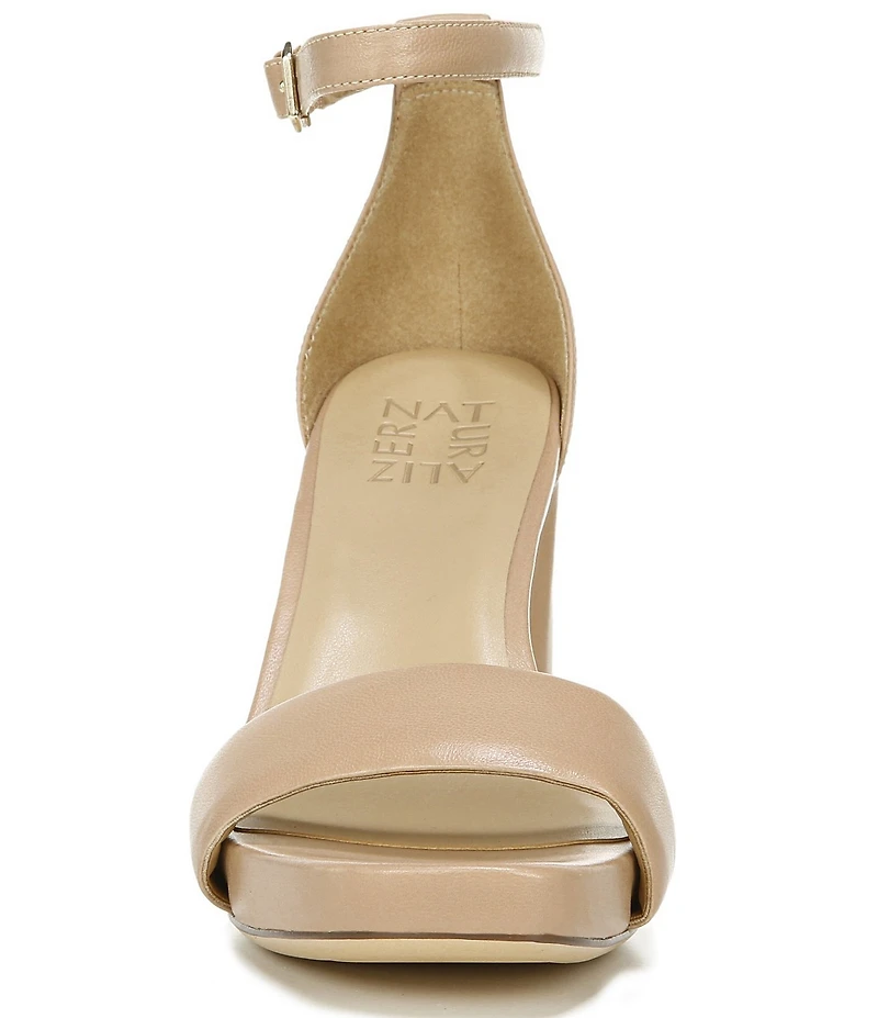 Naturalizer Joy Leather Square Toe Ankle Strap Dress Sandals