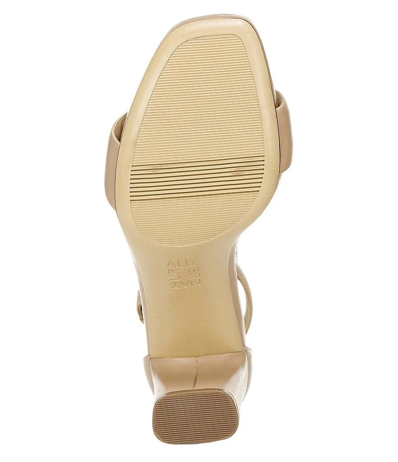 Naturalizer Joy Leather Square Toe Ankle Strap Dress Sandals