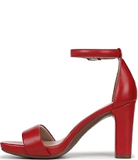 Naturalizer Joy Leather Square Toe Ankle Strap Dress Sandals