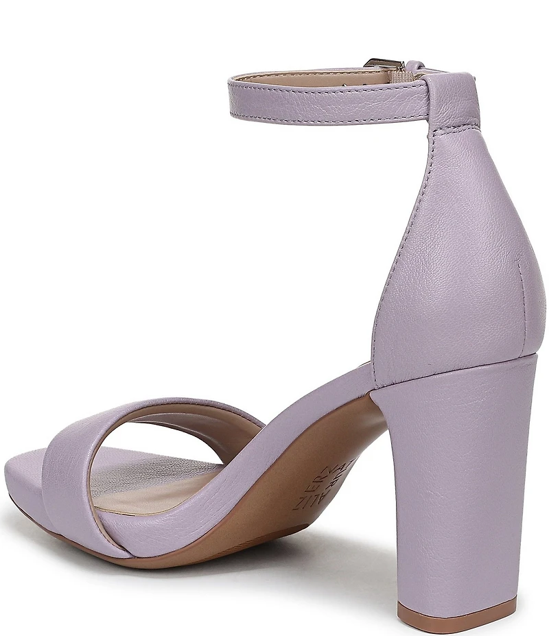 Naturalizer Joy Leather Square Toe Ankle Strap Dress Sandals