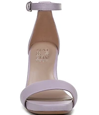 Naturalizer Joy Leather Square Toe Ankle Strap Dress Sandals