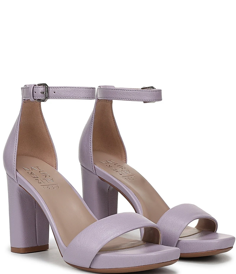 Naturalizer Joy Leather Square Toe Ankle Strap Dress Sandals