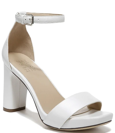 Naturalizer Joy Leather Square Toe Ankle Strap Dress Sandals