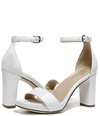 Naturalizer Joy Leather Square Toe Ankle Strap Dress Sandals