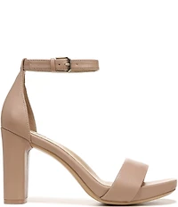 Naturalizer Joy Leather Square Toe Ankle Strap Dress Sandals