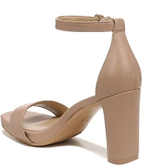 Naturalizer Joy Leather Square Toe Ankle Strap Dress Sandals