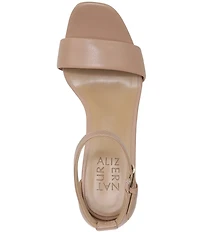 Naturalizer Joy Leather Square Toe Ankle Strap Dress Sandals