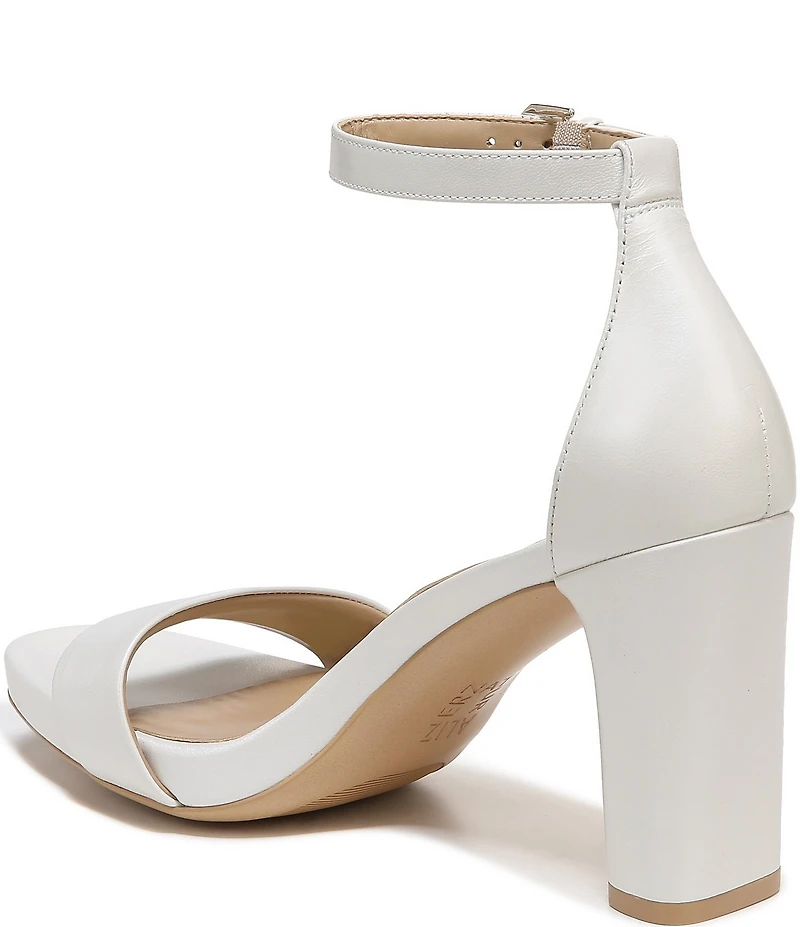 Naturalizer Joy Leather Square Toe Ankle Strap Dress Sandals