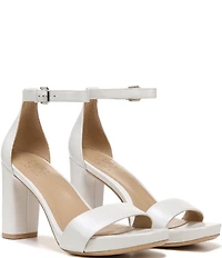 Naturalizer Joy Leather Square Toe Ankle Strap Dress Sandals