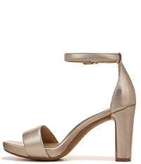 Naturalizer Joy Leather Square Toe Ankle Strap Dress Sandals