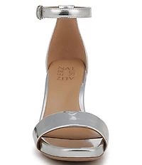 Naturalizer Joy Patent Metallic Mirror Square Toe Ankle Strap Dress Sandals