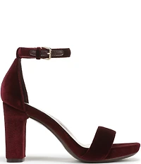 Naturalizer Joy Velvet Square Toe Ankle Strap Dress Sandals