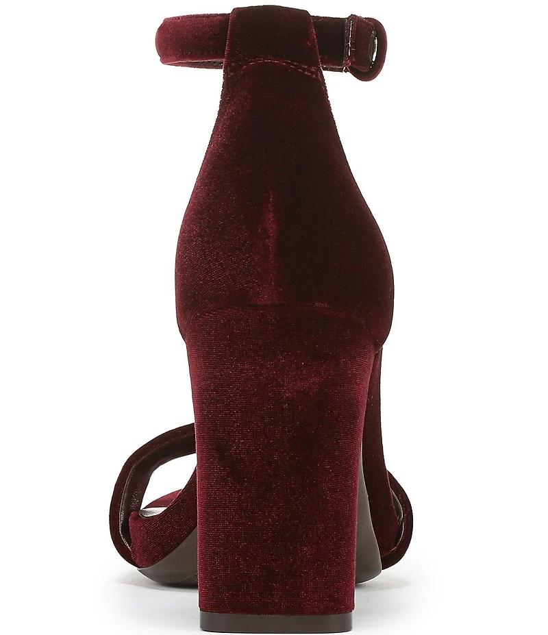 Naturalizer Joy Velvet Square Toe Ankle Strap Dress Sandals