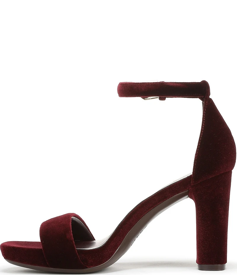 Naturalizer Joy Velvet Square Toe Ankle Strap Dress Sandals