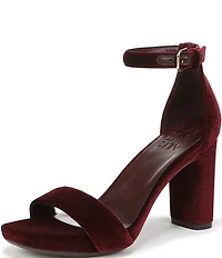 Naturalizer Joy Velvet Square Toe Ankle Strap Dress Sandals