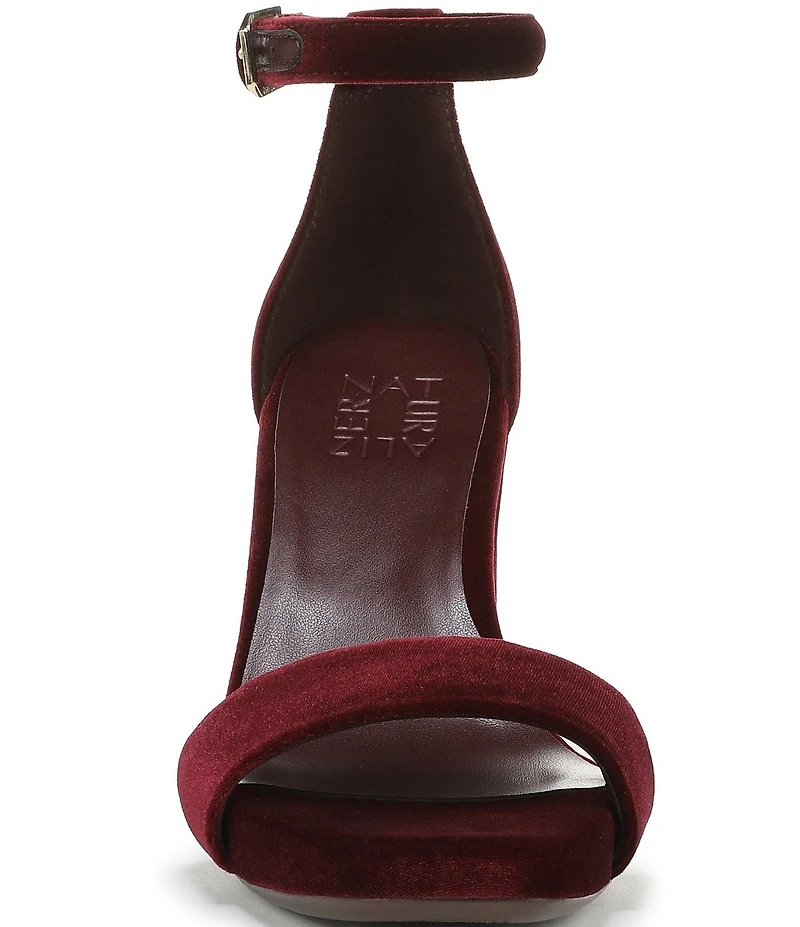 Naturalizer Joy Velvet Square Toe Ankle Strap Dress Sandals