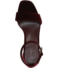 Naturalizer Joy Velvet Square Toe Ankle Strap Dress Sandals