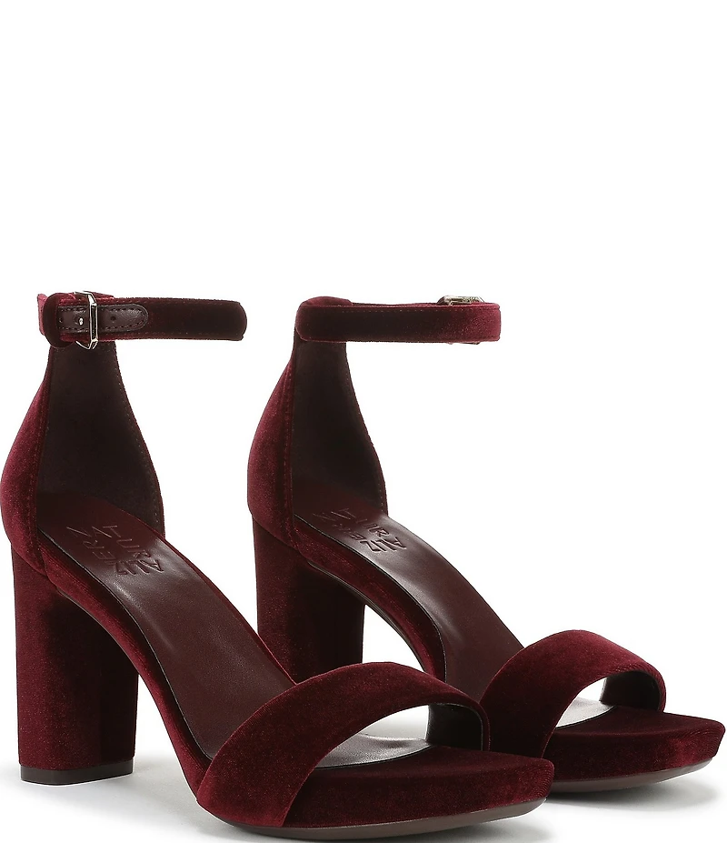 Naturalizer Joy Velvet Square Toe Ankle Strap Dress Sandals
