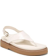 Naturalizer Laurel Croco Embossed Leather Thong Platform Sandals