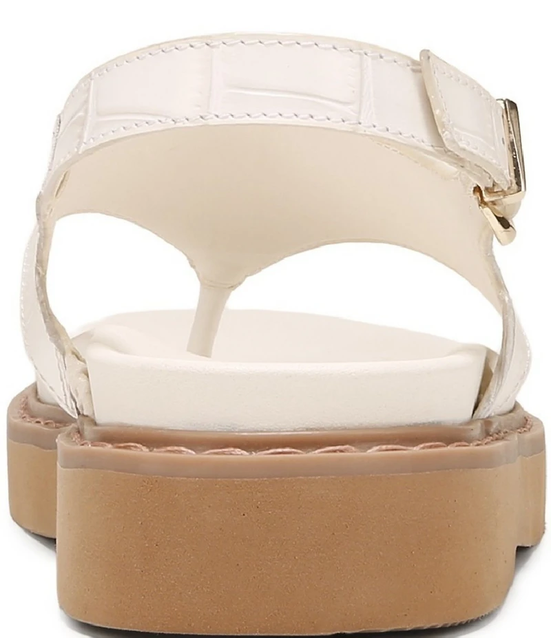 Naturalizer Laurel Croco Embossed Leather Thong Platform Sandals