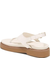 Naturalizer Laurel Croco Embossed Leather Thong Platform Sandals