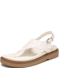 Naturalizer Laurel Croco Embossed Leather Thong Platform Sandals