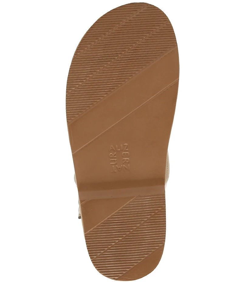 Naturalizer Laurel Croco Embossed Leather Thong Platform Sandals