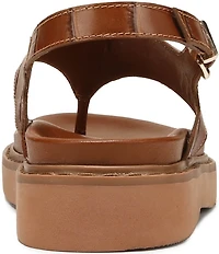Naturalizer Laurel Croco Embossed Leather Thong Platform Sandals