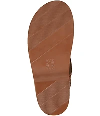 Naturalizer Laurel Croco Embossed Leather Thong Platform Sandals