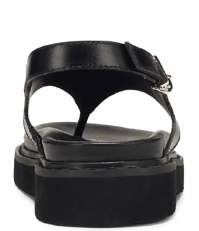 Naturalizer Laurel Leather Thong Platform Sandals