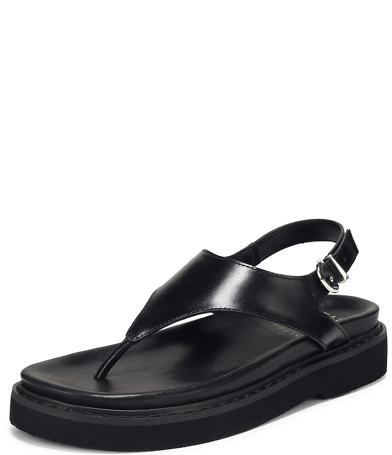 Naturalizer Laurel Leather Thong Platform Sandals