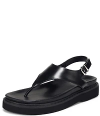 Naturalizer Laurel Leather Thong Platform Sandals