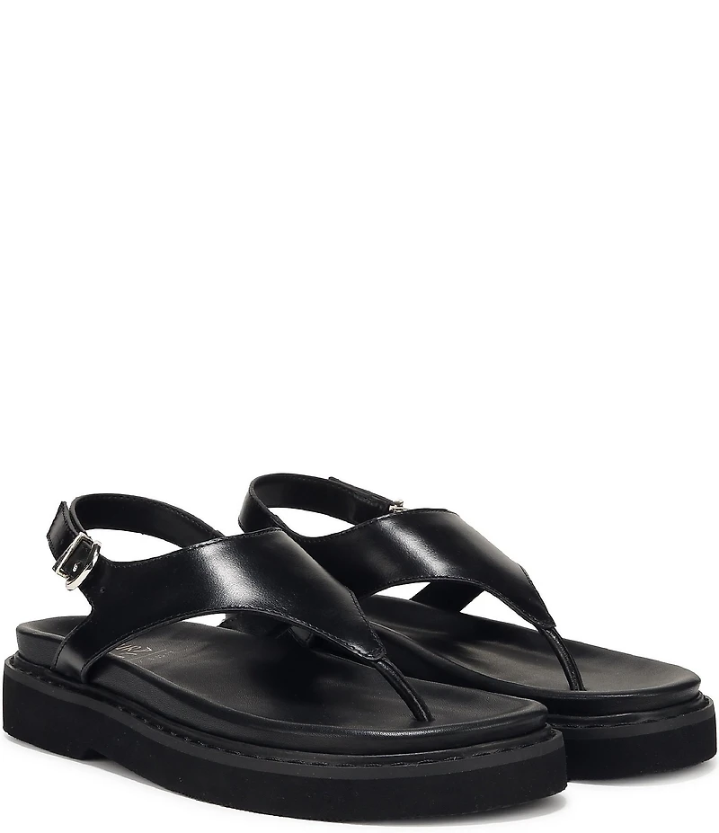 Naturalizer Laurel Leather Thong Platform Sandals