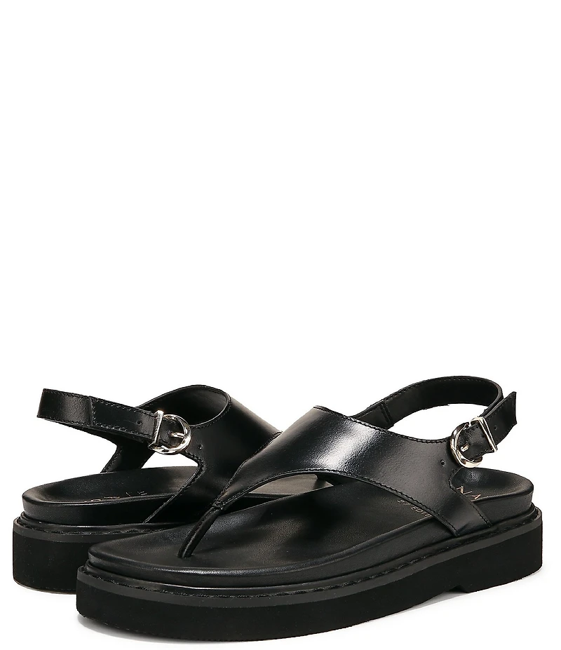 Naturalizer Laurel Leather Thong Platform Sandals